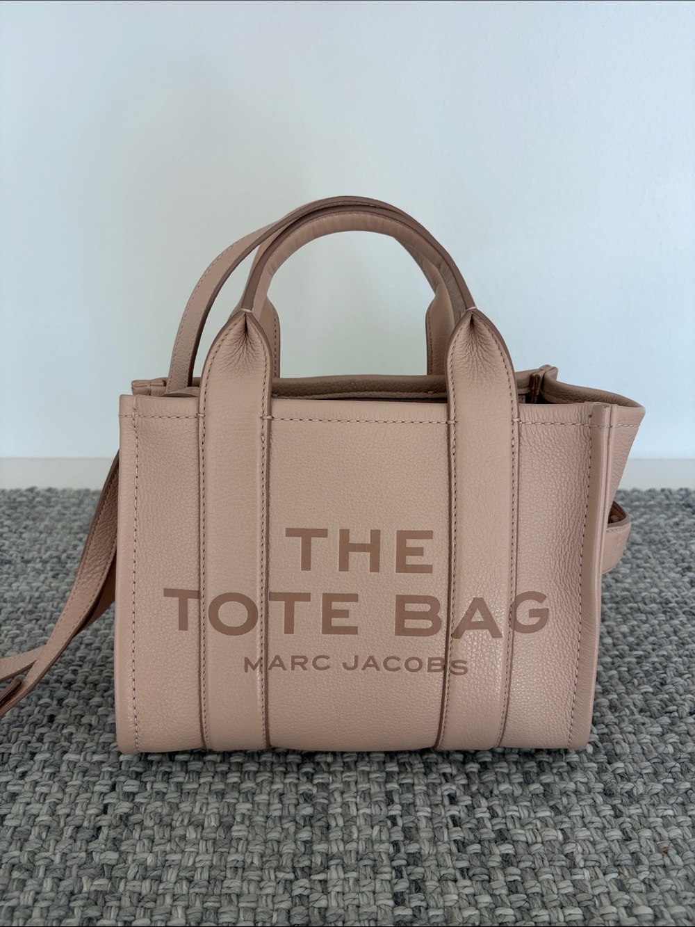 Marc Jacobs Rose Leather Mini Tote with Logo